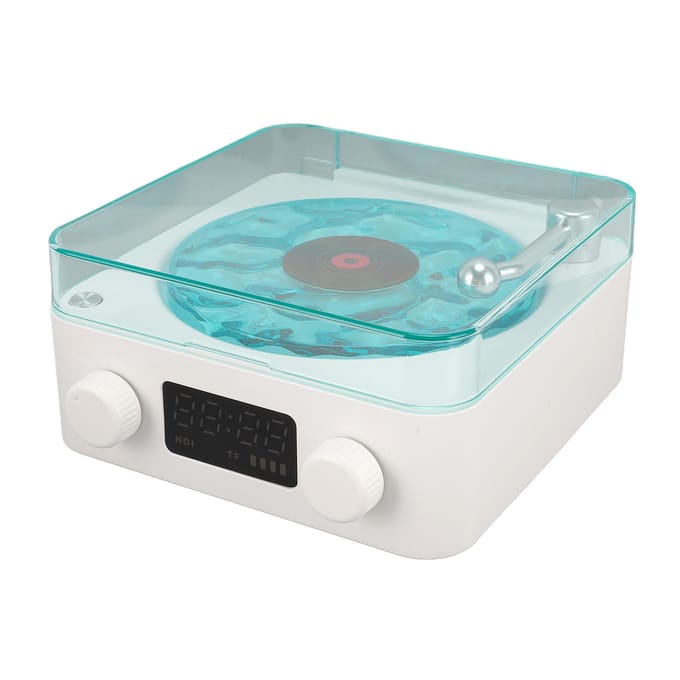 Waves Speler Draadloos Compact Stereo Geluid Sfeerlicht Creatief Cadeau Draagbaar Vintage Waves wit