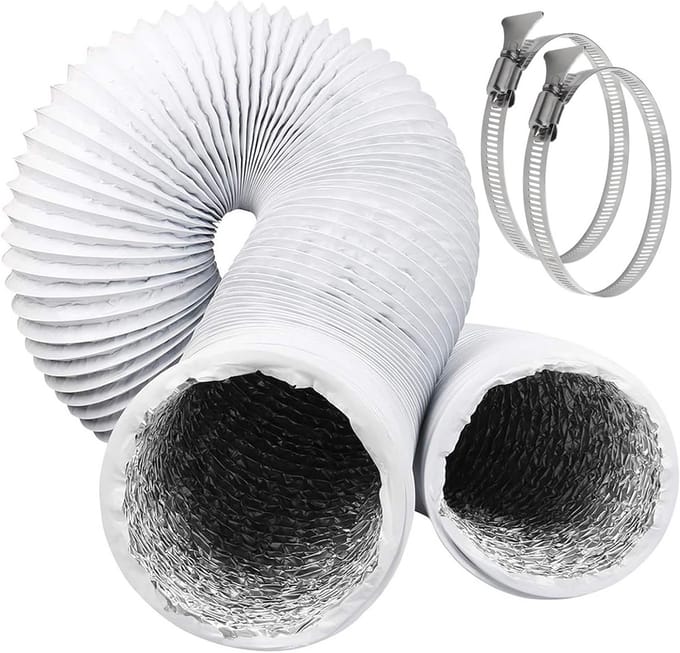 Flexibele Afvoerslang 100mm Diameter 6 Meter Wit - Inclusief Bevestigingsklemmen