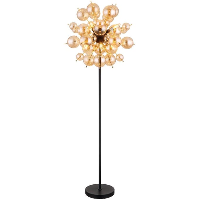 Vloerlamp TOKKI Glas 154.0cm Matt zwart | smoked E14 3-Lichts