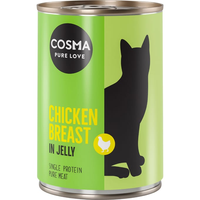 6x400g Kippenborst in Gelei Cosma Original Kattenvoer