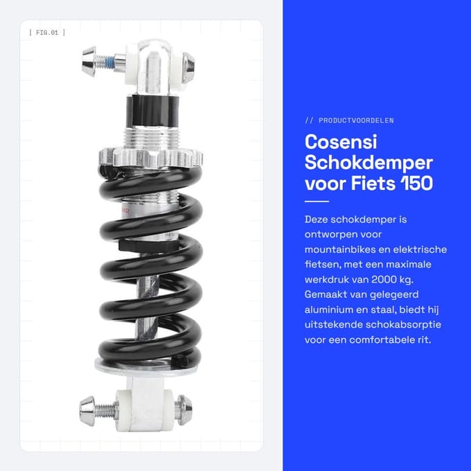 Dailygoods - Schokdemper voor Fiets 150 mm x 1500 LBS