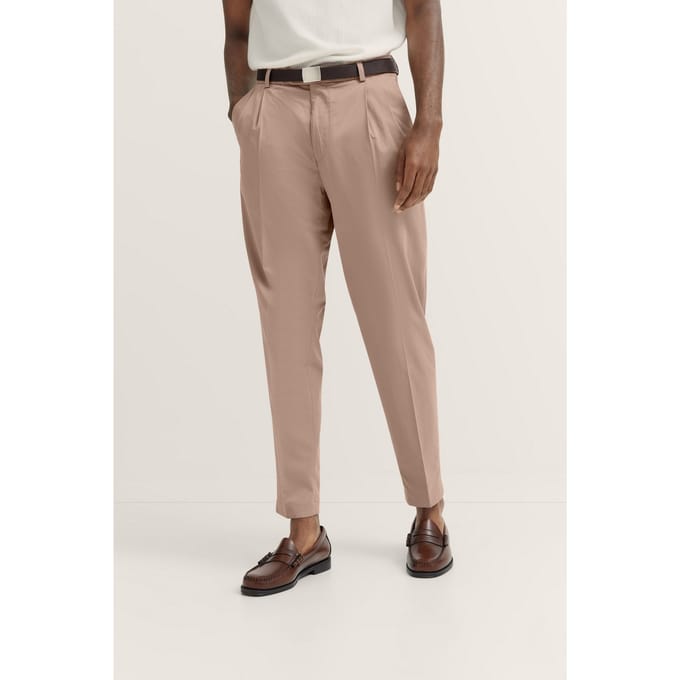 Bugatti Herren Geplooide broek met satijnen stretch