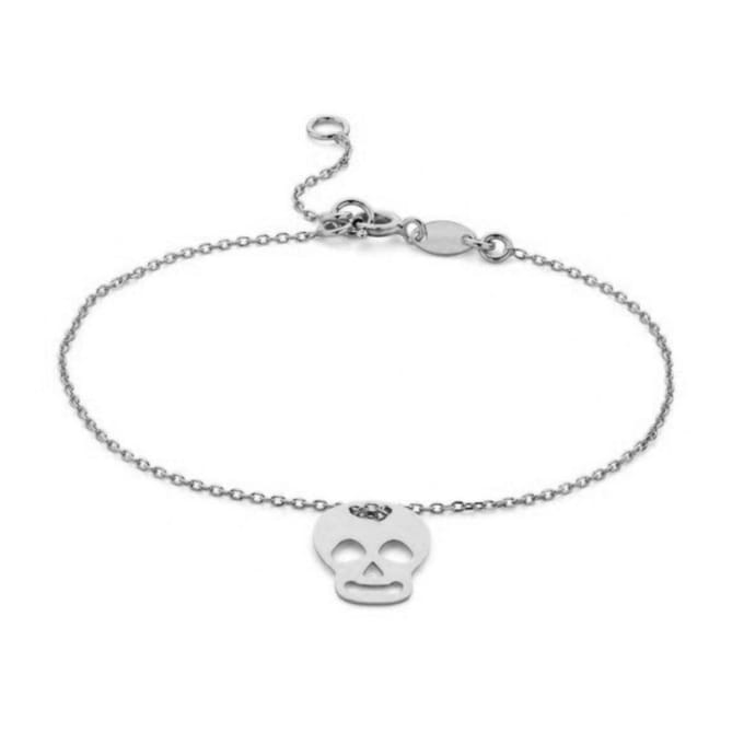 Minimalistische armband Skull | Doodshoofd | Sieraad | AG925