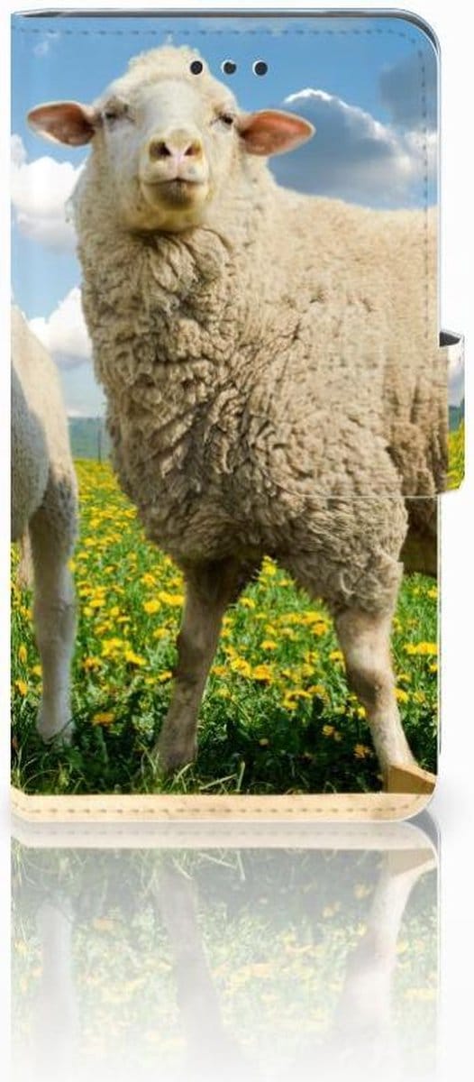 Nokia 7 Telefoonhoesje met Pasjes Schaap en Lammetje