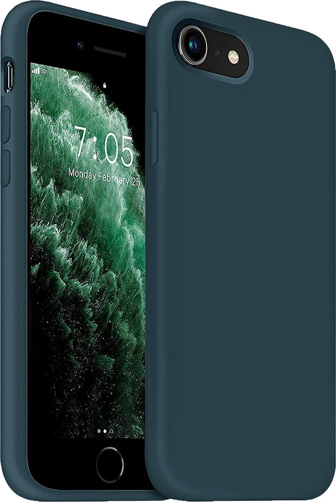 Coverzs Luxe Liquid Silicone case geschikt voor Apple iPhone - donkerblauw