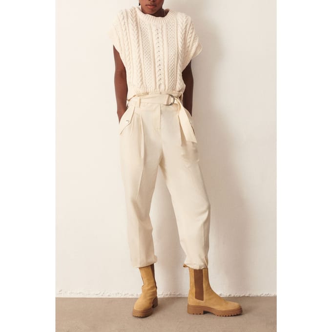 BA&SH Pantalon Madrid Ecru Taglia: L | Pantaloni Outlet | Donna | Marrone