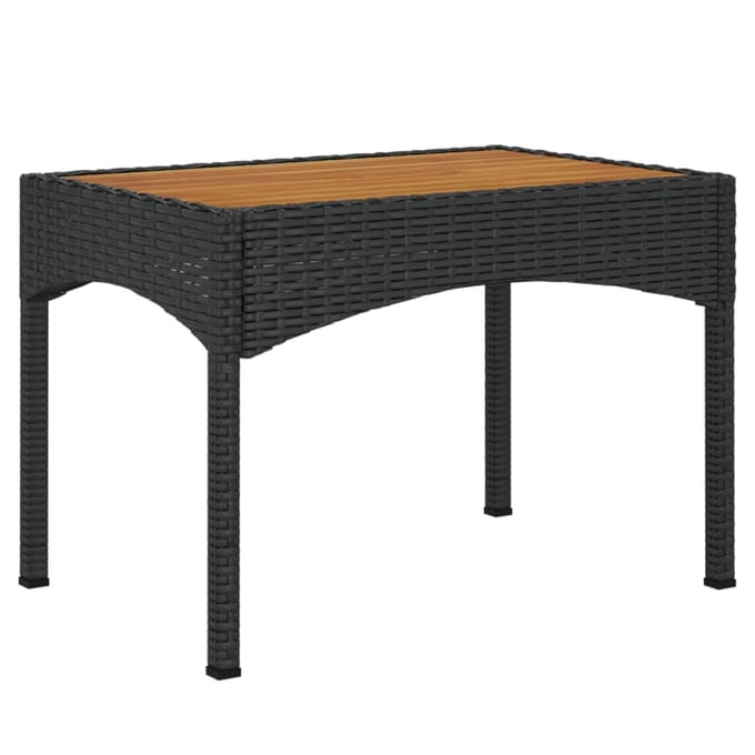 vidaXL - Tuinstoelen - 2 - st - verstelbaar - met - tafel - poly - rattan - zwart