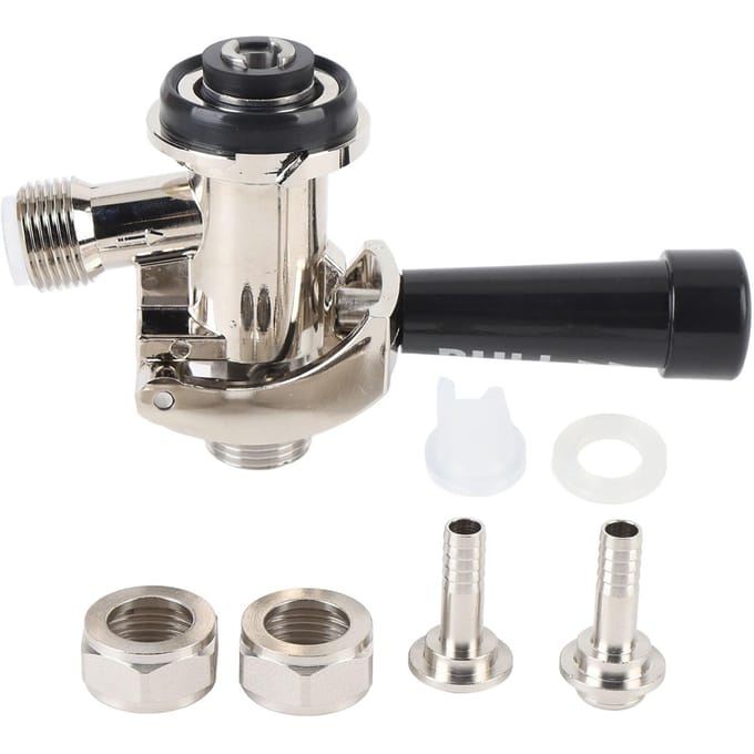 Fustkoppeling RVS G5/8 D-vormige Ergonomische Handgreep Bierdispenserkoppeling voor Kegerator gray