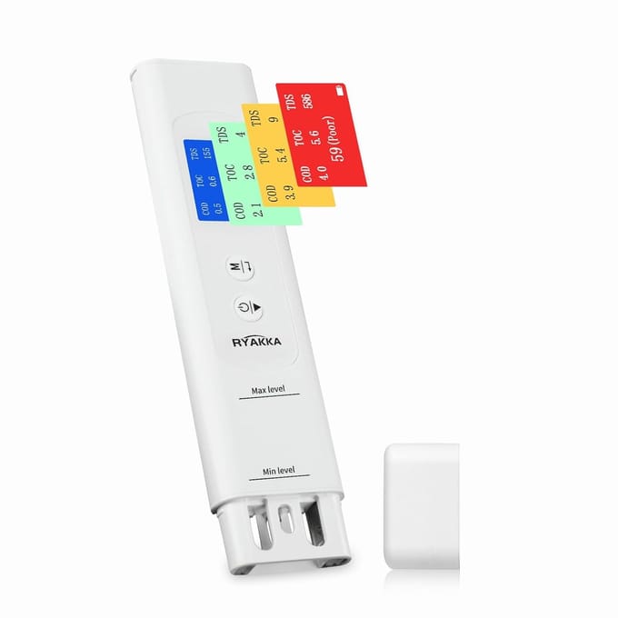 Waterkwaliteit Tester - Drinkwater Analyse - Veilig Water Zeker - 6-in-1 Metingen - Draagbaar Compact