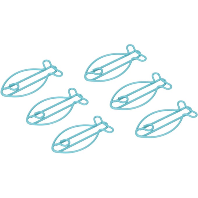 100 stuks Vormgegeven Paperclips Visvorm Metaal Draagbaar Kantoorclips voor Bestandsclassificatie Document blue