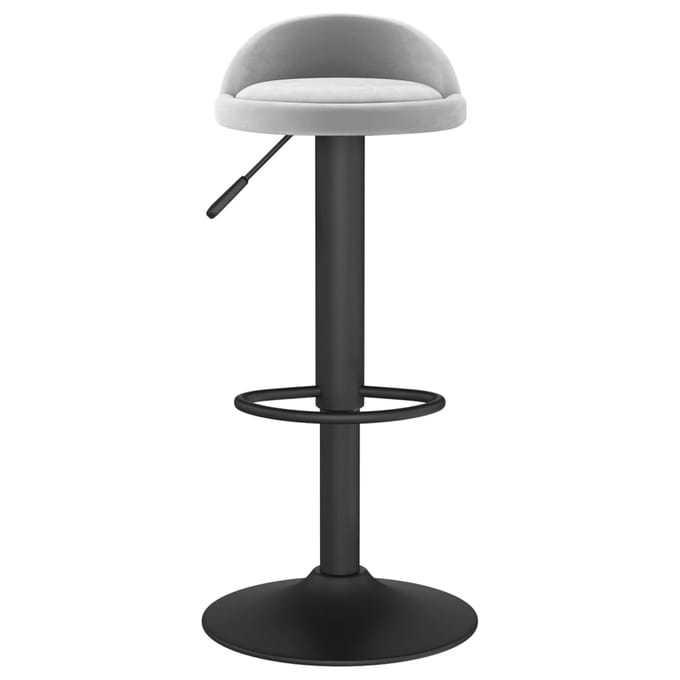vidaXL - Barkruk - fluweel - lichtgrijs