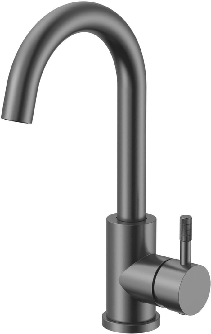 STRIA wastafelkraan – gebogen draaibare uitloop – gunmetal (PVD)