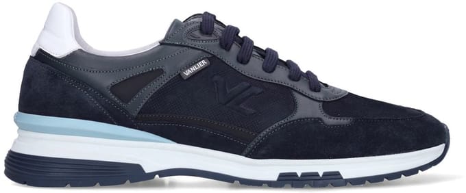 Van Lier - Heren - Donkerblauwe suède sneakers - Maat 46