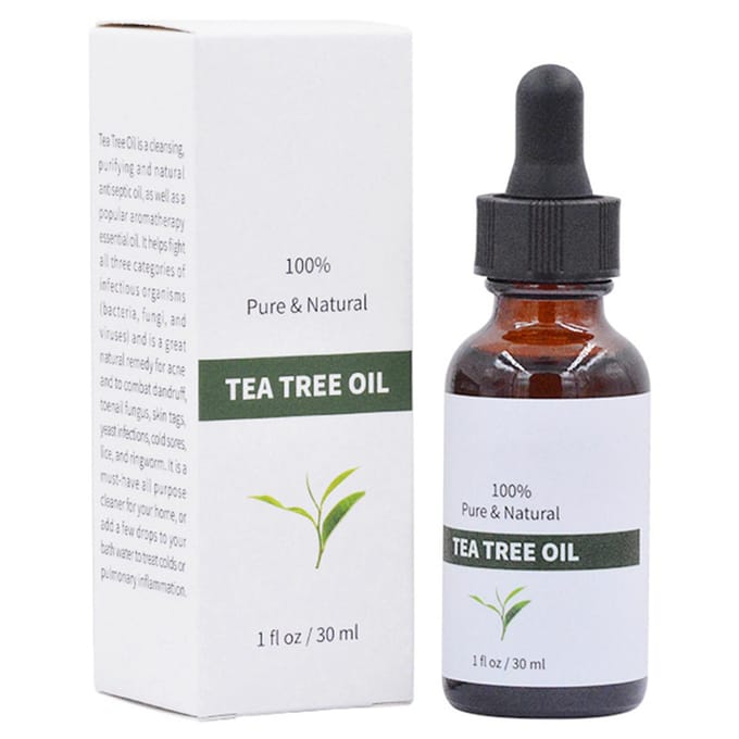 Huile essentielle d'arbre à thé 30 ml, hydratante, resserrant les pores. white