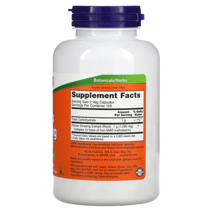 NOW Foods, Ginseng Extract, 250 Veggie Capsules