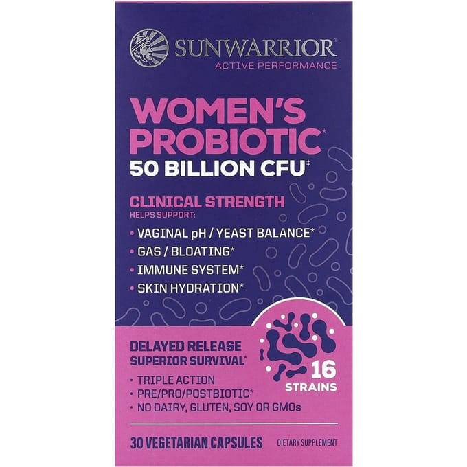 Sunwarrior, Probiotica voor Vrouwen, 30 Plantaardige Capsules