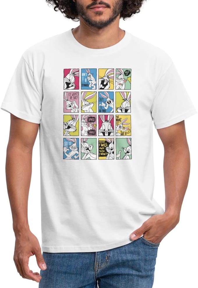 Looney Tunes Bugs Bunny Tiles T-Shirt Heren