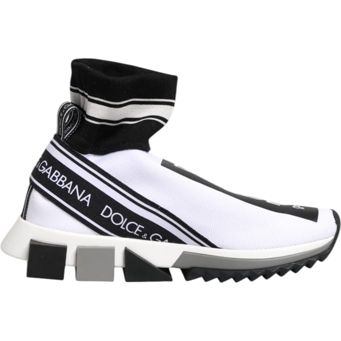 Dolce & Gabbana Witte Zwarte Sorrento Sokken Sneakers Schoenen