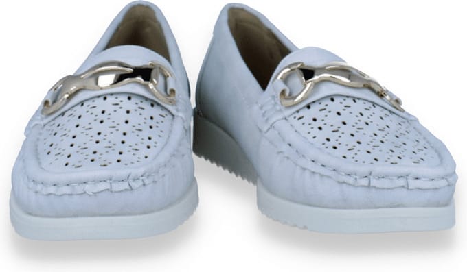 Double Heart Dames Mocassin | Wit | Maat: 38