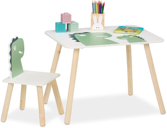 kindertafel met stoeltje - zithoogte: 25 cm - dinosaurus