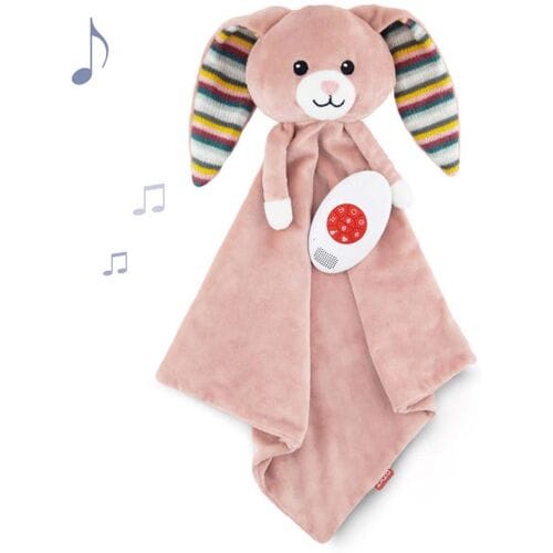 Zazu Becky het Konijn - Heartbeat & White Noise Knuffeldoekje - Roze - 35 cm