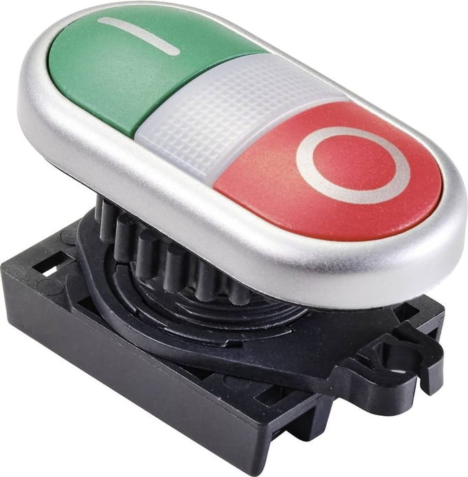 TRU COMPONENTS TC-10344004 S2TR-P3W Dubbele drukknop Groen, Rood 1 stuk(s)