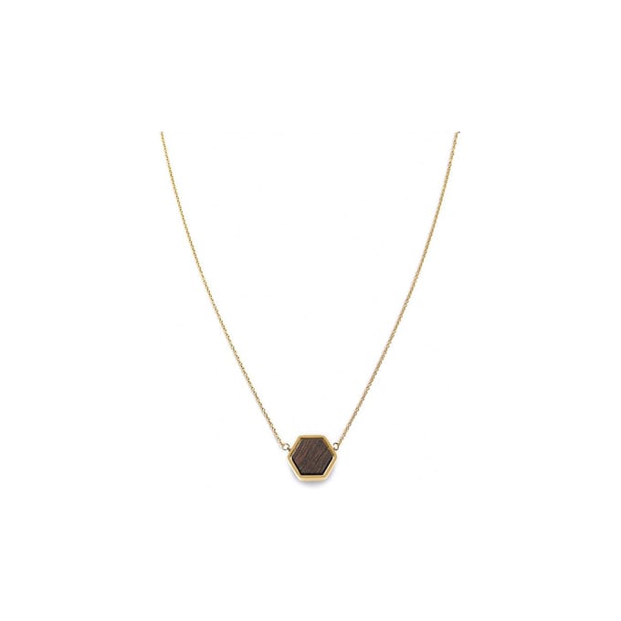 Kerbholz Dames Ketting edelstaal / hout One Size Goud 32021745