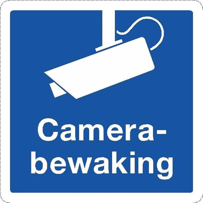 Camera Beveiligingssticker - Beveiligingsstickers 10 stuks - ( Achterkant plakt ) - 10 cm x 10 cm.