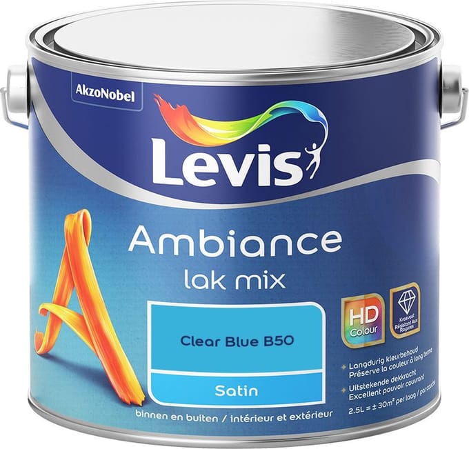 Levis - Ambiance Lak Satin Mix - Clear Blue B50 - Mengverf - 2,5 L