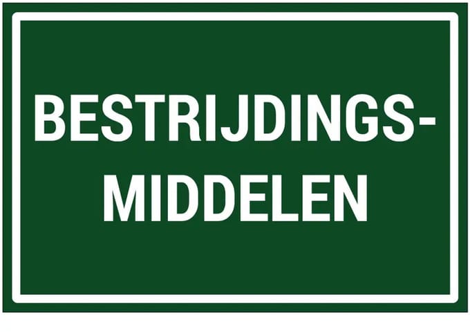 Bestrijdingsmiddelen sticker | 30 x 20 cm