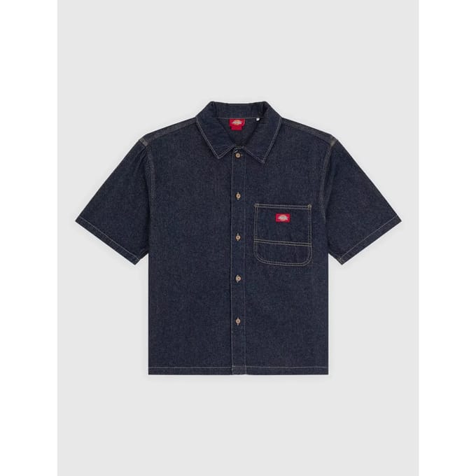 relaxed fit jeanshemd met borstzak