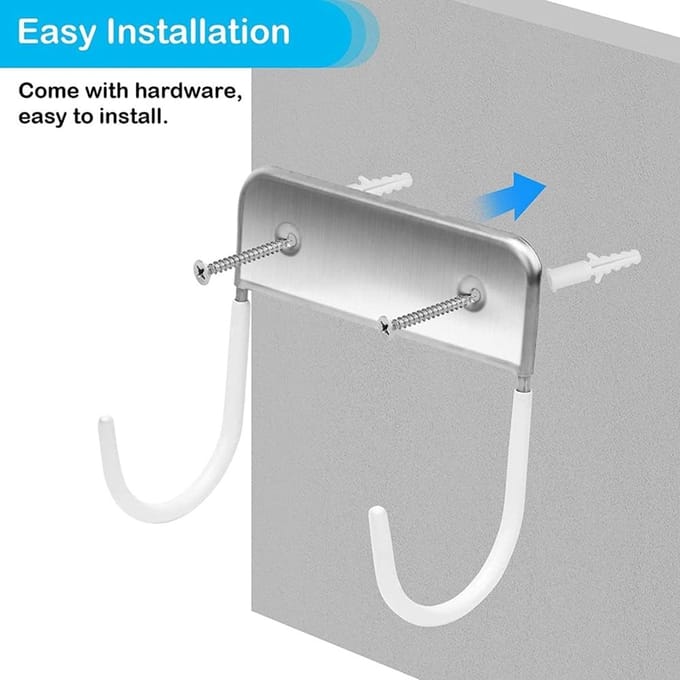 Strijkplank Hanger - Opberger Muur - Ruimte Besparen - Universele Pasvorm - 14 x 12 cm - Zilverwit