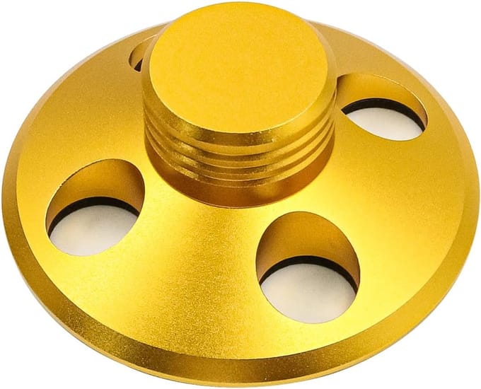 Vinyl Record Player - Turntable Weight Stabilizer - 107g Aluminum Disc - LP Speed Stabilizer (Gold)