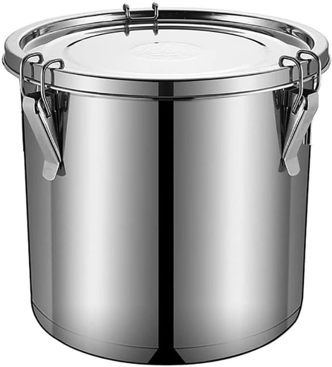 Grote Kookpan - Opslagvat Deksel - Voedsel Bereiden - Dubbele Seal - 12 Liter - Zilver