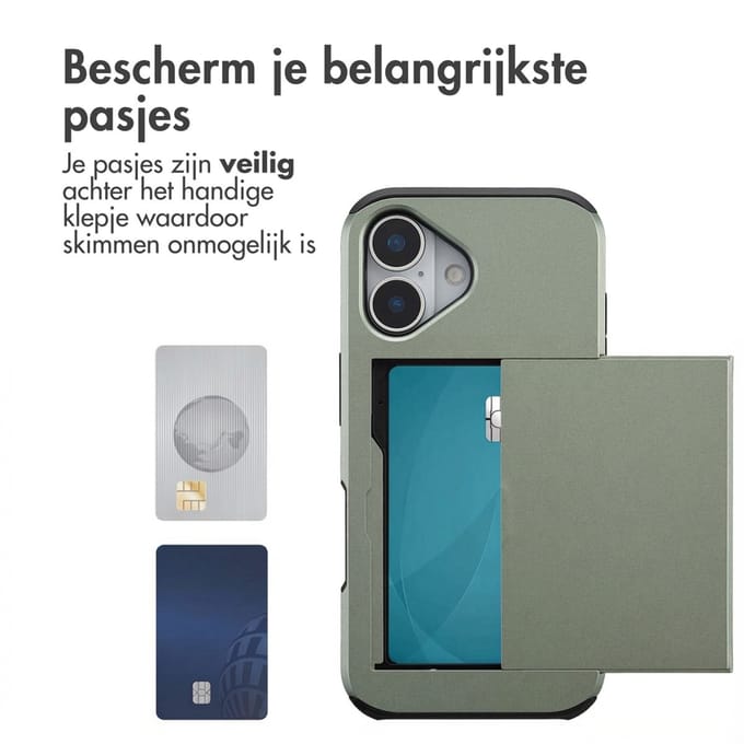 imoshion Hoesje met Pasjeshouder - Geschikt voor Apple iPhone 17 - Groen