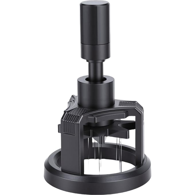 Koffiedistributietool met Magnetische Basis Verstelbare Diepte Naald Koffierooder Tool Afneembaar 58MM black