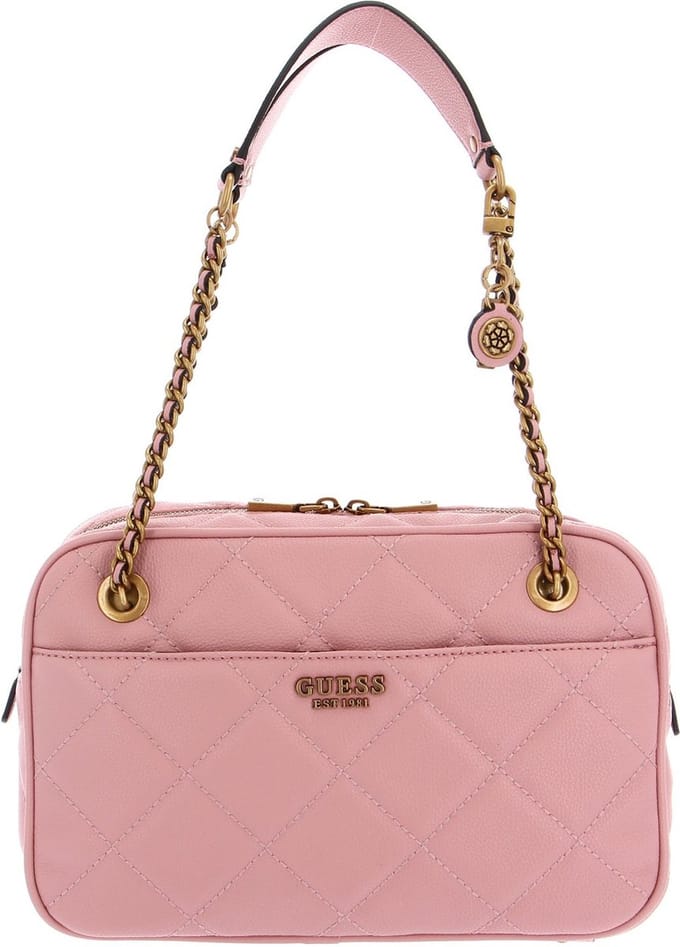 GUESS Schoudertas Avondtas Abey Top Zip Shoulder Bag Dusty Pink Zalmroze