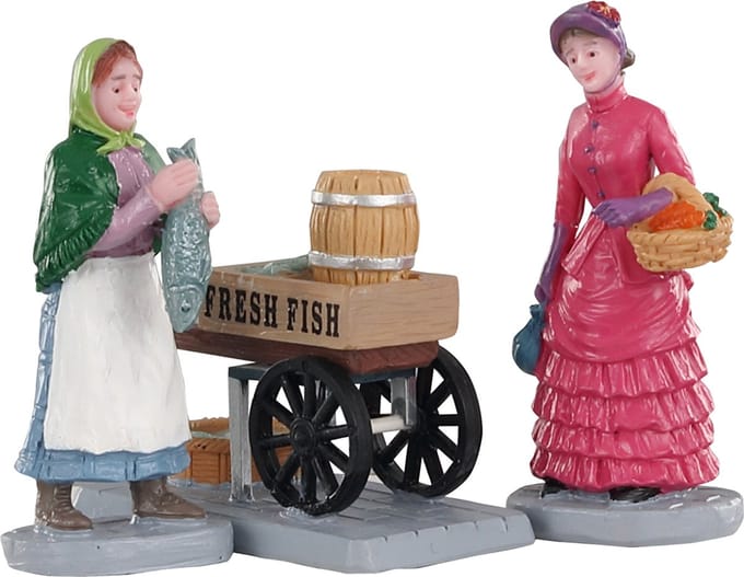 Lemax - Fresh Fish For Sale- Set Of 3 - Kersthuisjes & Kerstdorpen