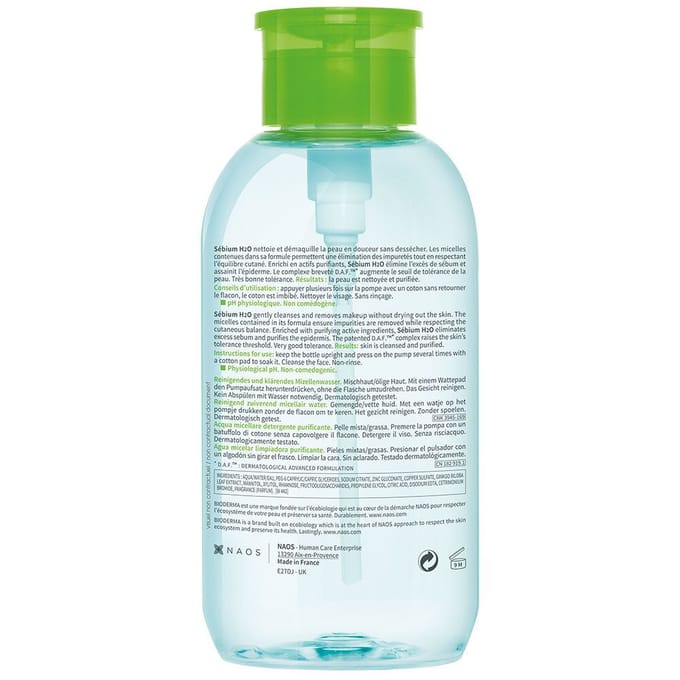 Bioderma Sébium H2o Pump Solución Micelar Específica Acné 500 Ml