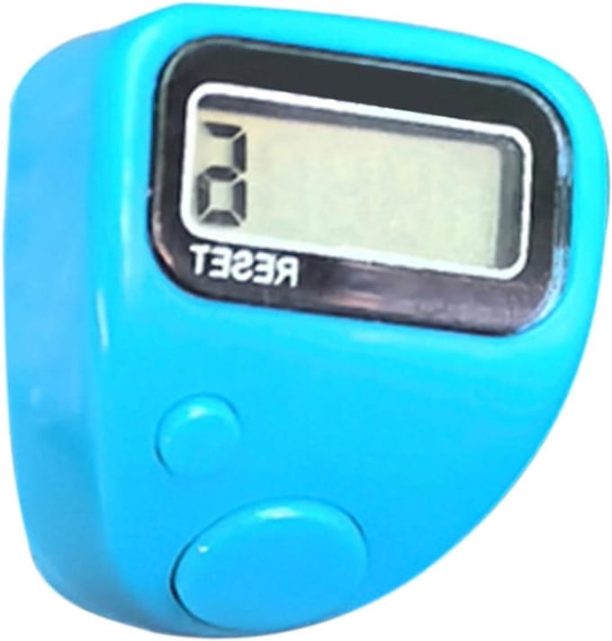 Vingerteller Clicker - Digitale Teller - Activiteiten Tellen - Vijf-cijferig Display - Compact Formaat - Zee Blauw