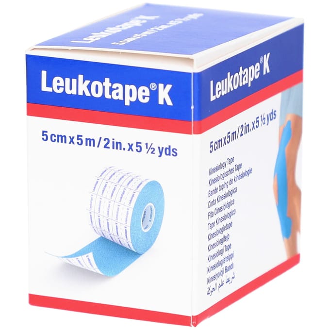 Leukotape K Kleefwindel Elast Lichtblauw 5cmx5m 1