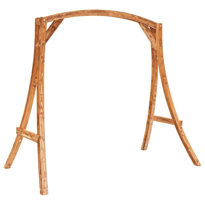 vidaXL - Schommelframe - massief - gebogen - hout - met - teakafwerking