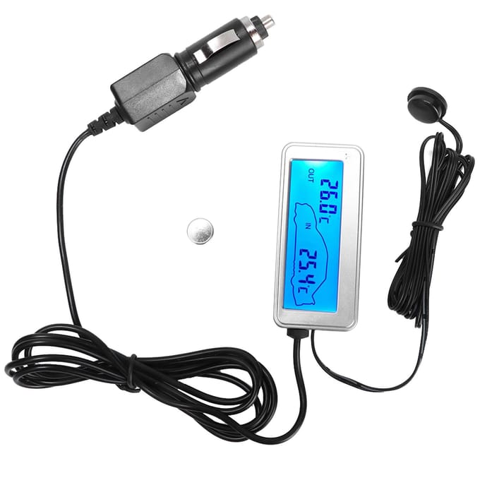 Digitale Auto 12V LCD Display Binnen Buiten Gevoeligheid Thermometer Temperatuurmeter blue