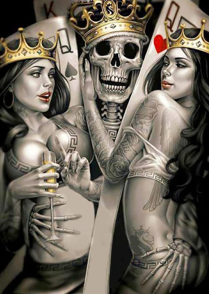 Diamond Painting skull dames 40x30cm