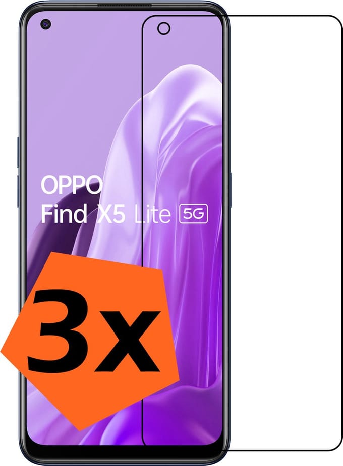 Screenprotector - 3 Stuks - Geschikt voor OPPO Find X5 Lite - Extra Sterk - Gehard Glas - Beschermglas - Tempered Glass - Screen Protector