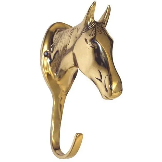 Porte bridon hoofd van paard in messing HKM