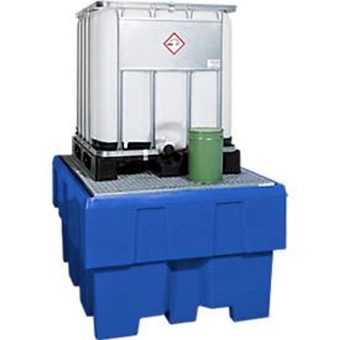 IBC Station PE legbord, met gegalvaniseerd rooster 1280x1660x860 mm