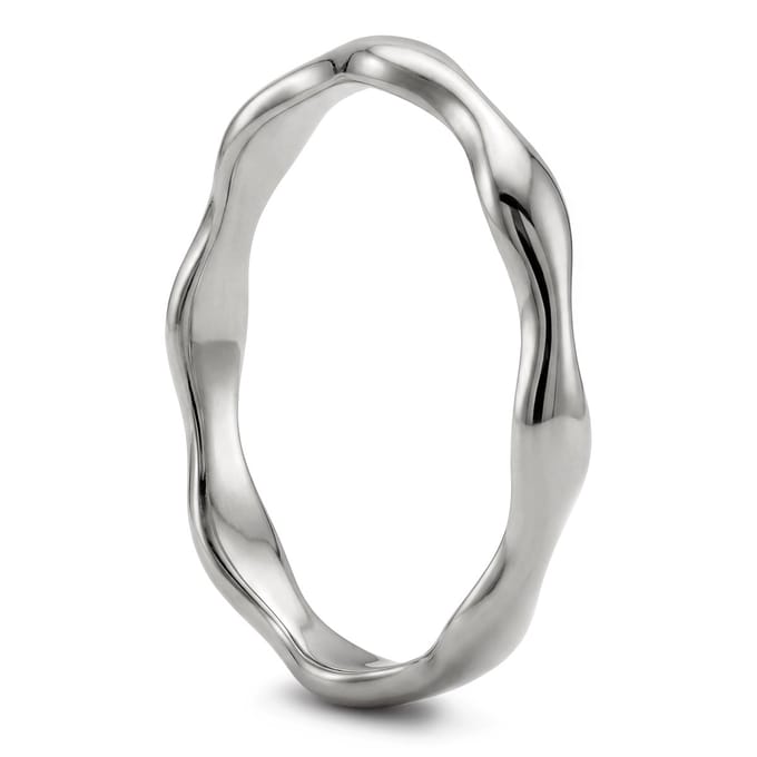 Molten | 4 mm zilverkleurige roestvrijstalen golvende ring