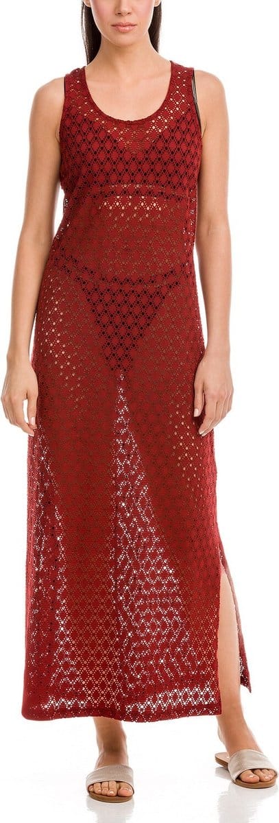 VAMP beachwear dress red terracotta - Maat L