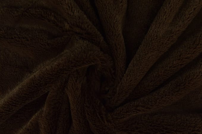 50 meter zachte bont stof - Bruin - Pluche stoffen - 155cm breed